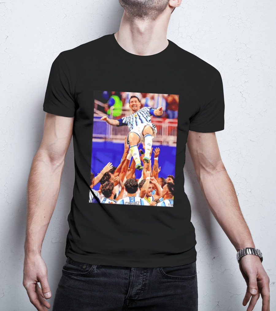 Lionel Messi Argentina Victory Celebration Team Lift T-Shirt