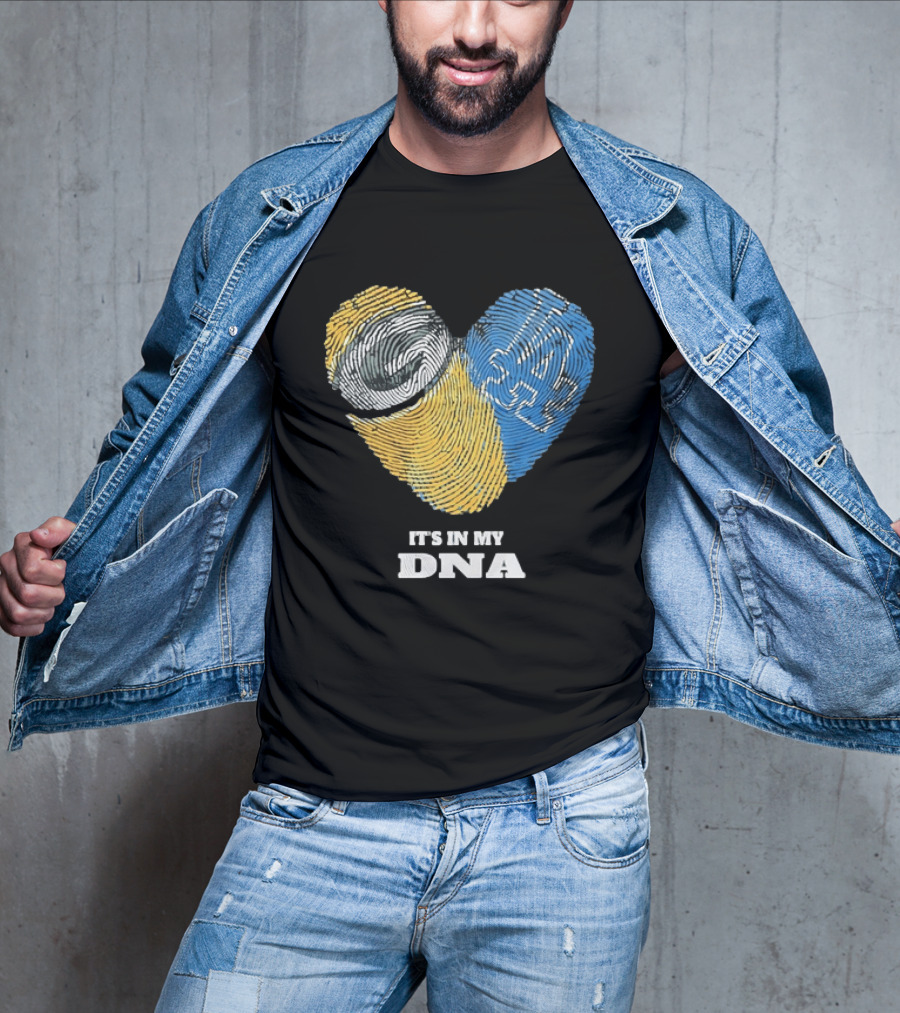 Green Bay Packers Los Angeles Dodgers It's In My DNA Fingerprint Heart T-Shirt
