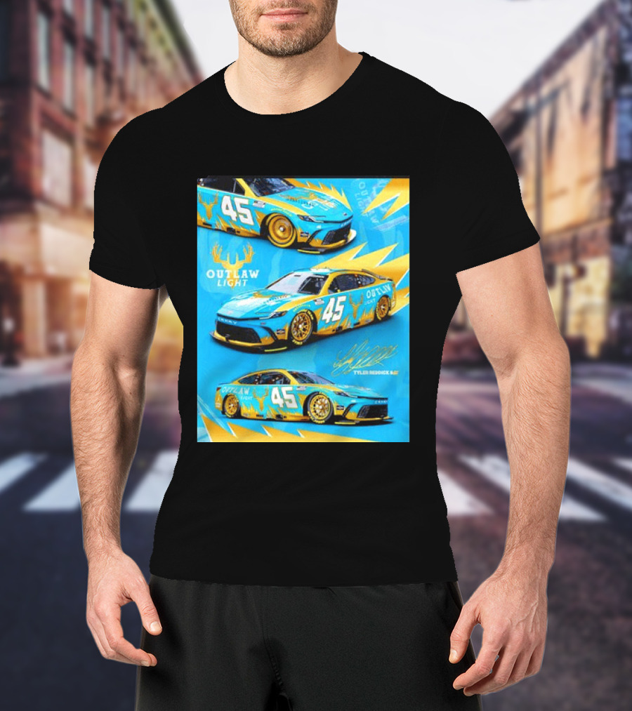 Tyler Reddick 45 Outlaw Light NASCAR Cup Series Toyota Camry Racing Car T-Shirt