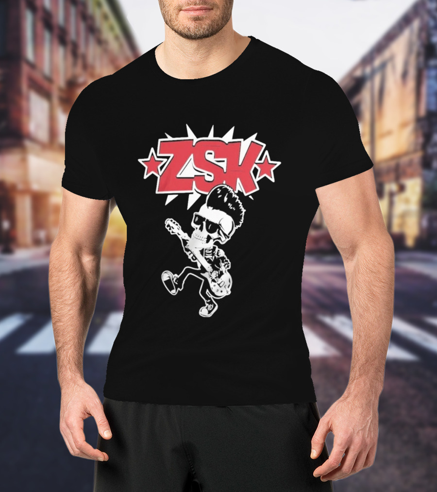 ZSK Die Sind Okay Tour Skeleton Guitar Punk Rock T-Shirt