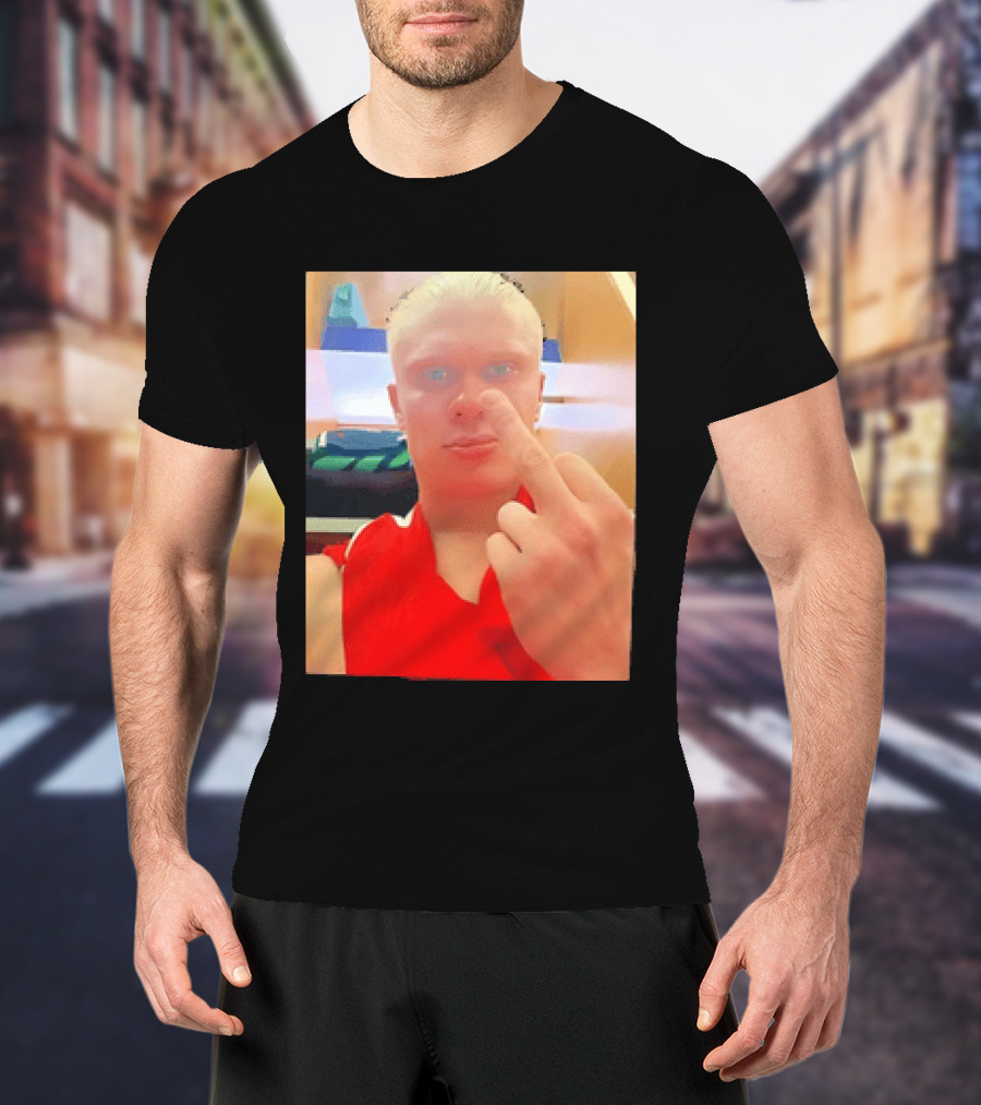 Norway Erling Haaland Middle Finger Selfie T-Shirt