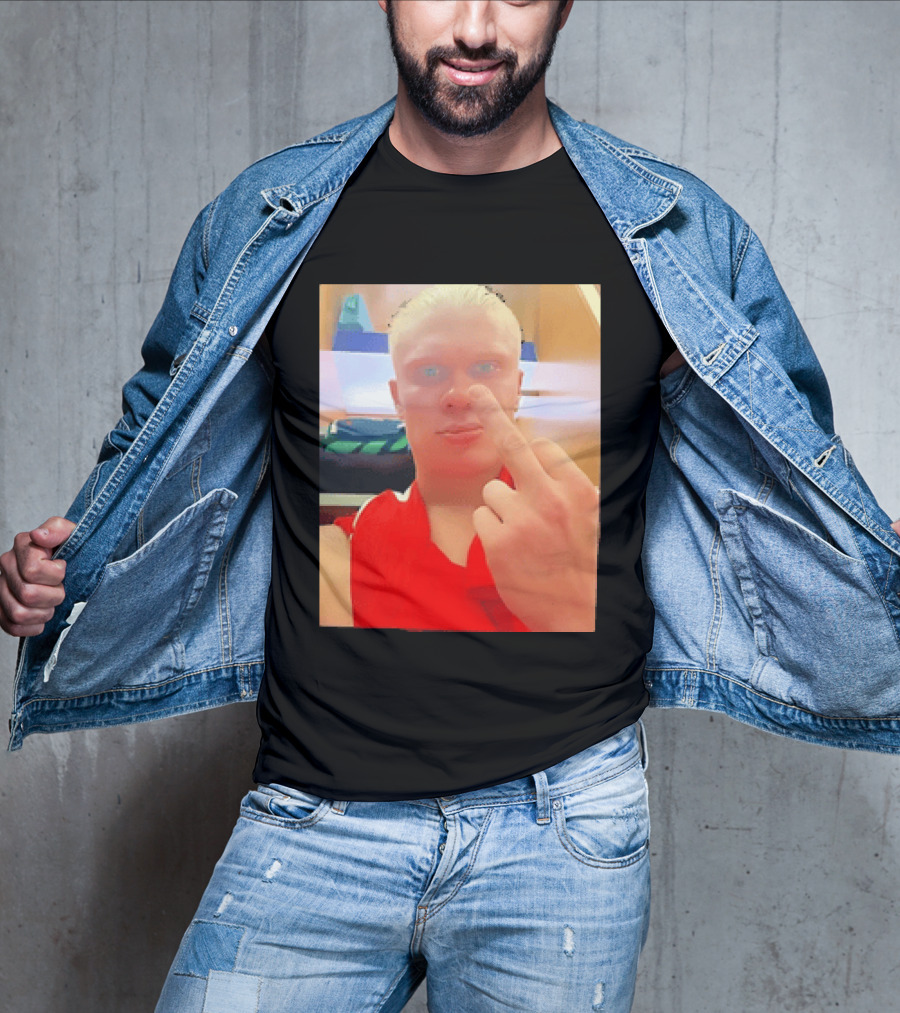 Norway Erling Haaland Middle Finger Selfie T-Shirt