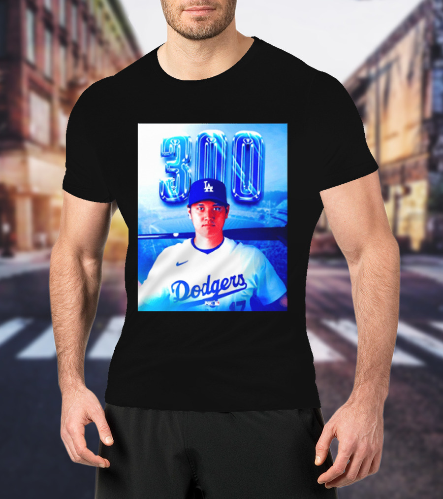 Shohei Ohtani 300 Home Runs Milestone Los Angeles Dodgers T-Shirt