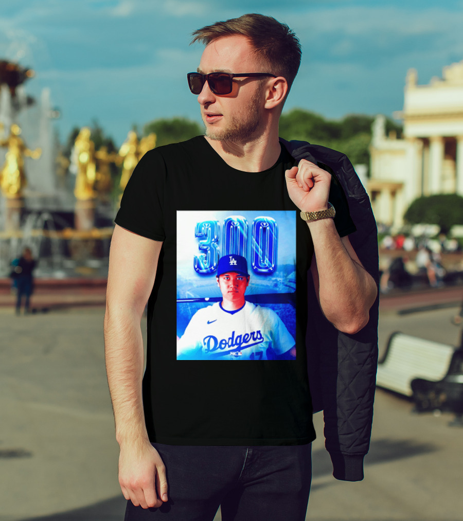 Shohei Ohtani 300 Home Runs Milestone Los Angeles Dodgers T-Shirt
