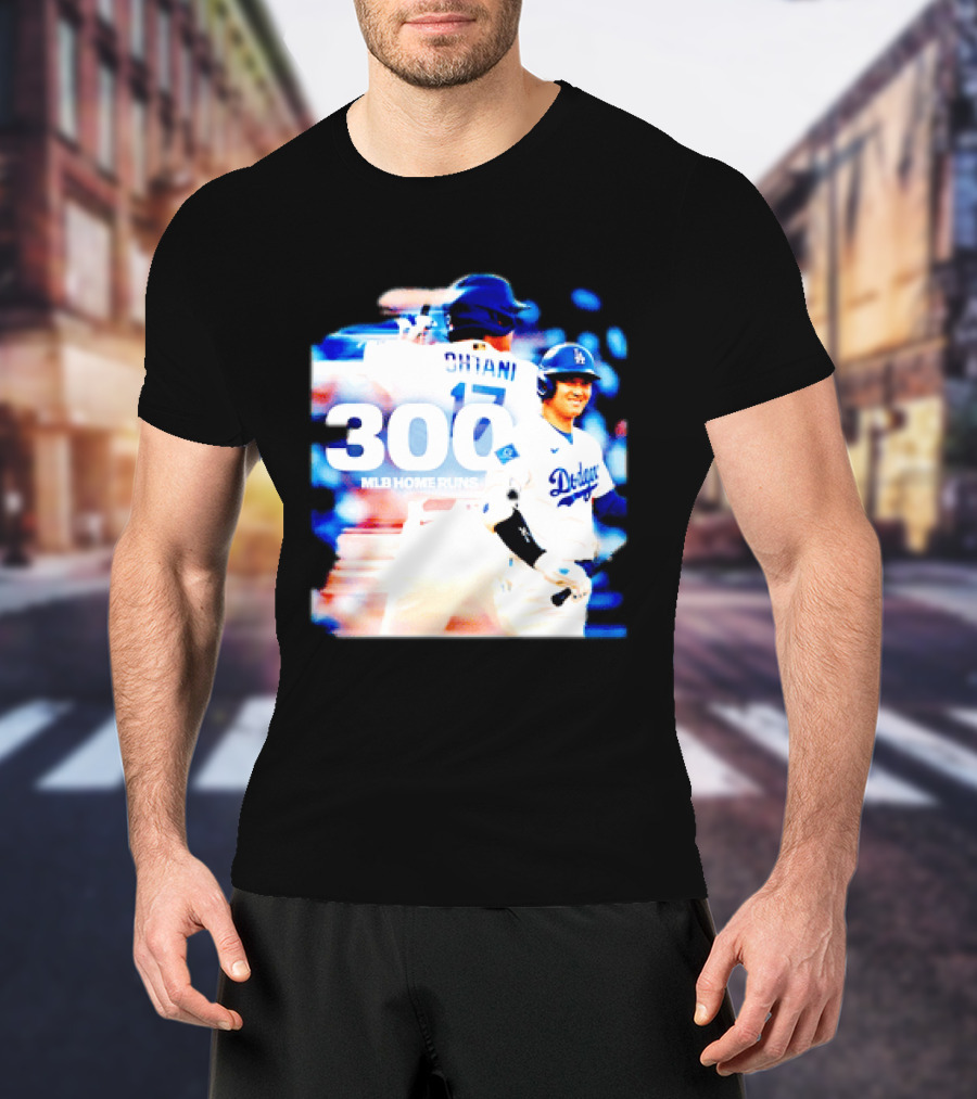 Shohei Ohtani 300 MLB Home Runs Los Angeles Dodgers Milestone Celebration T-Shirt