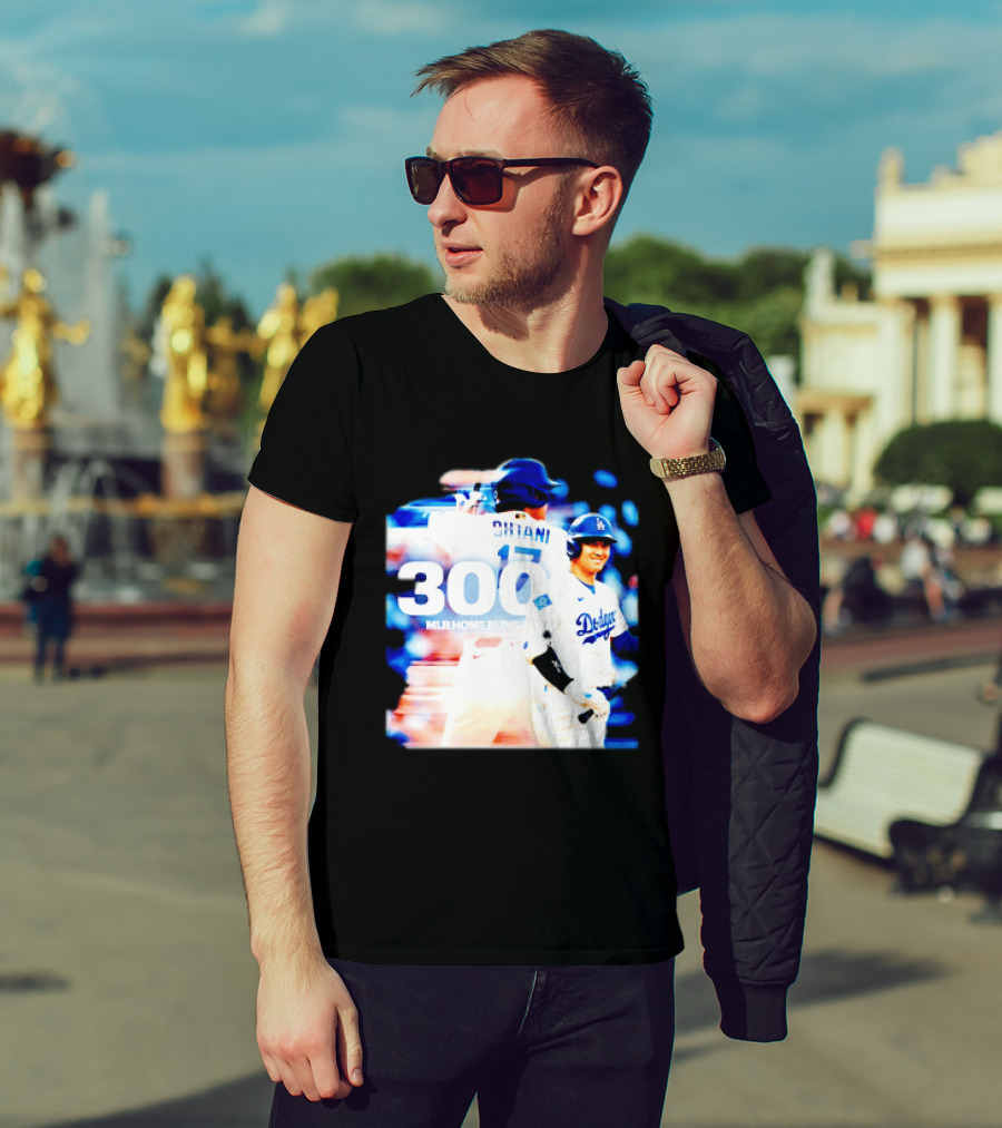 Shohei Ohtani 300 MLB Home Runs Los Angeles Dodgers Milestone Celebration T-Shirt