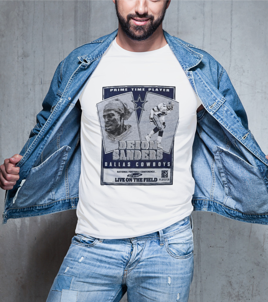 Prime Time Player Deion Sanders Dallas Cowboys Live On The Field T-Shirt