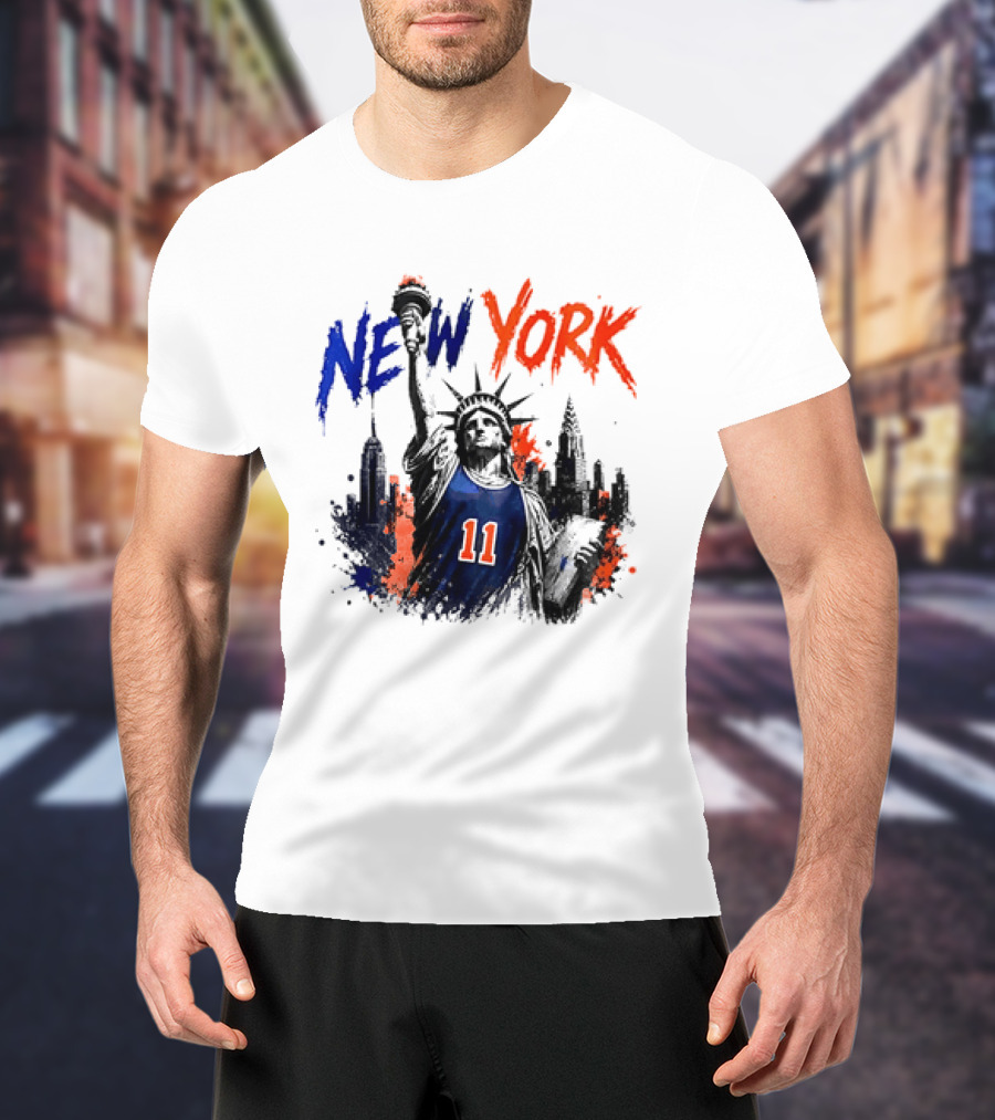 New York Statue Of Liberty Knicks Jersey City Skyline 11 T-Shirt