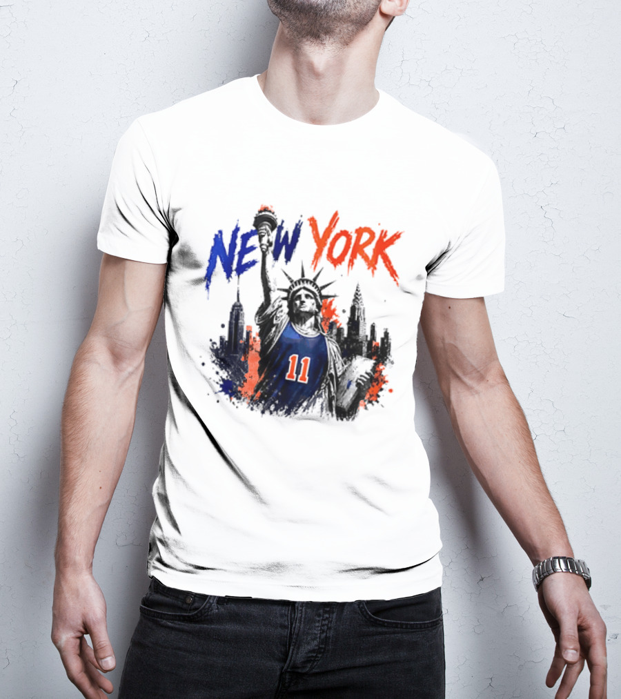 New York Statue Of Liberty Knicks Jersey City Skyline 11 T-Shirt