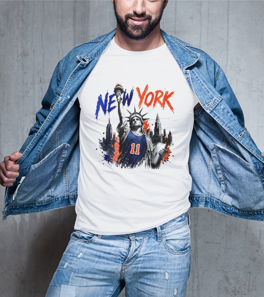 New York Statue Of Liberty Knicks Jersey City Skyline 11 T-Shirt