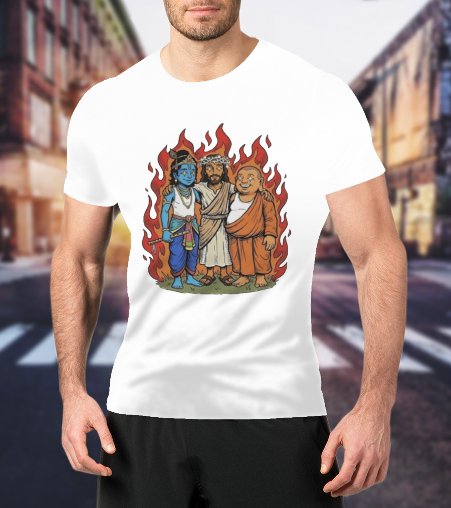 You Cannot Treat People Like Garbage Krishna Jesus Buddha Friendship T-Shirt