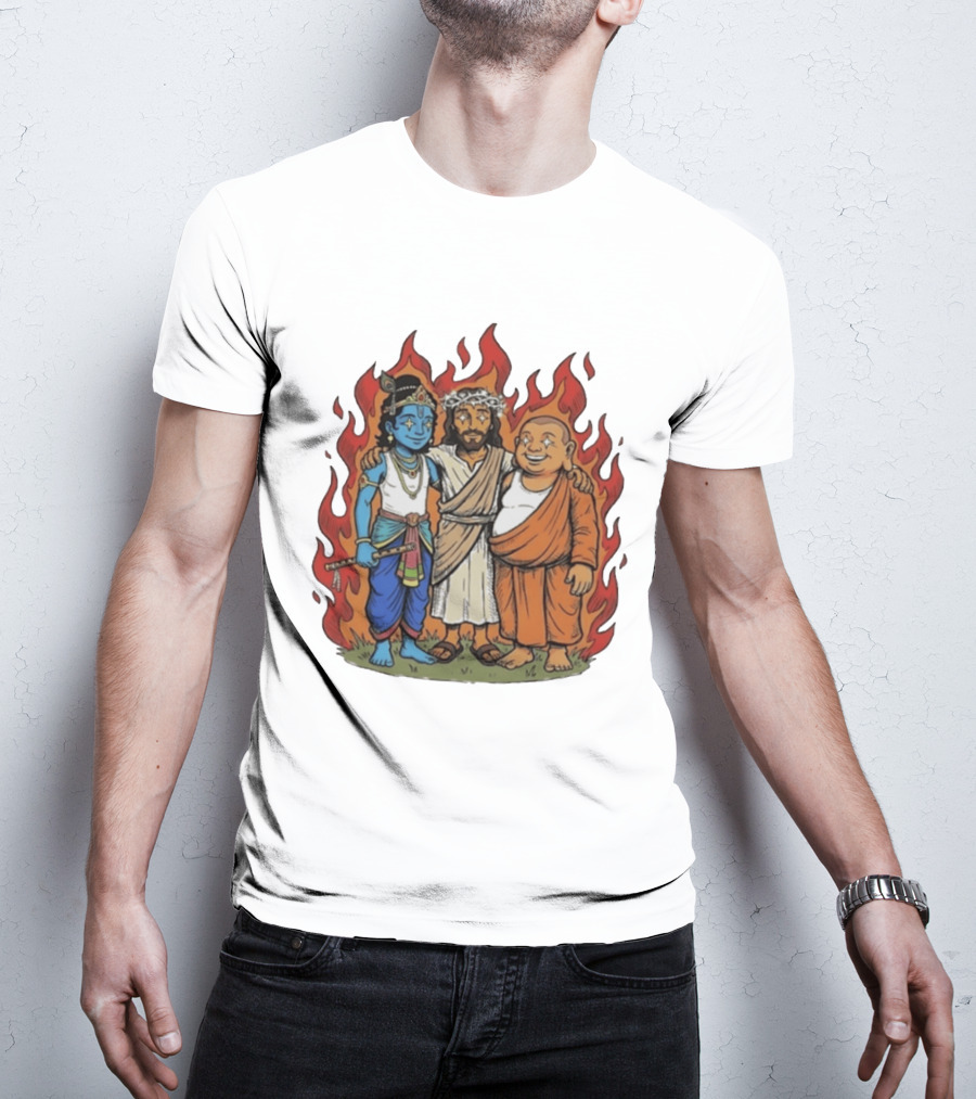 You Cannot Treat People Like Garbage Krishna Jesus Buddha Friendship T-Shirt