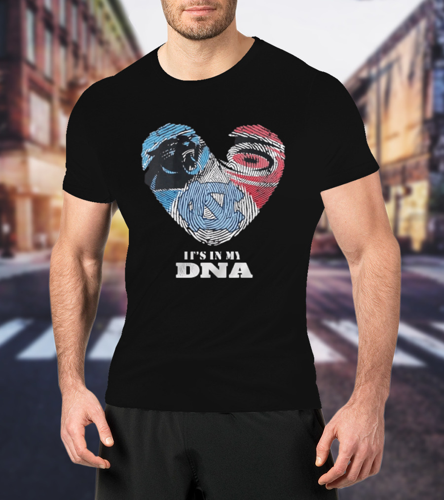 Carolina Panthers UNC Tar Heels Heart It's In My DNA T-Shirt