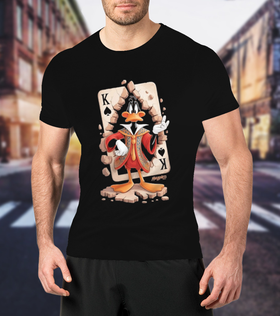Daffy Duck King Of Spades K Playing Card Mazeness T-Shirt