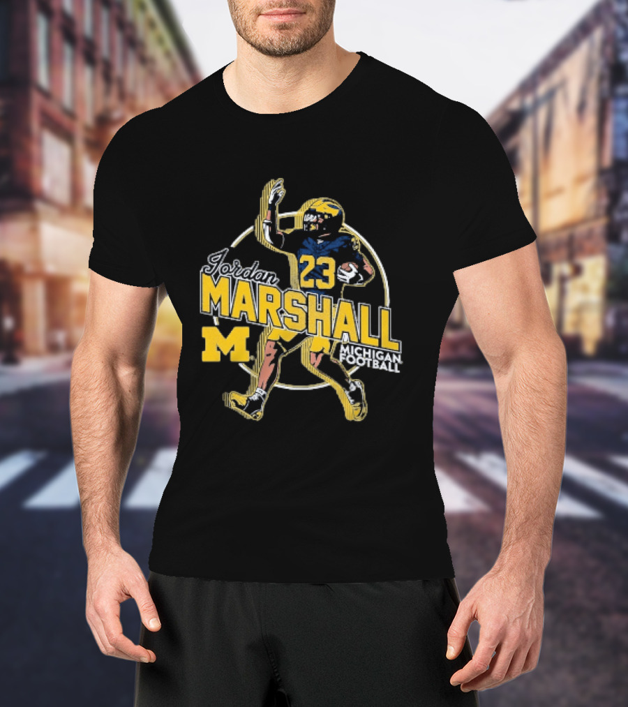 Jordan Marshall 23 Michigan Wolverines Football M T-Shirt