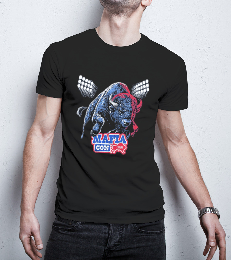 Mafia Con 2026 Buffalo Bills Bison Stadium Lights T-Shirt