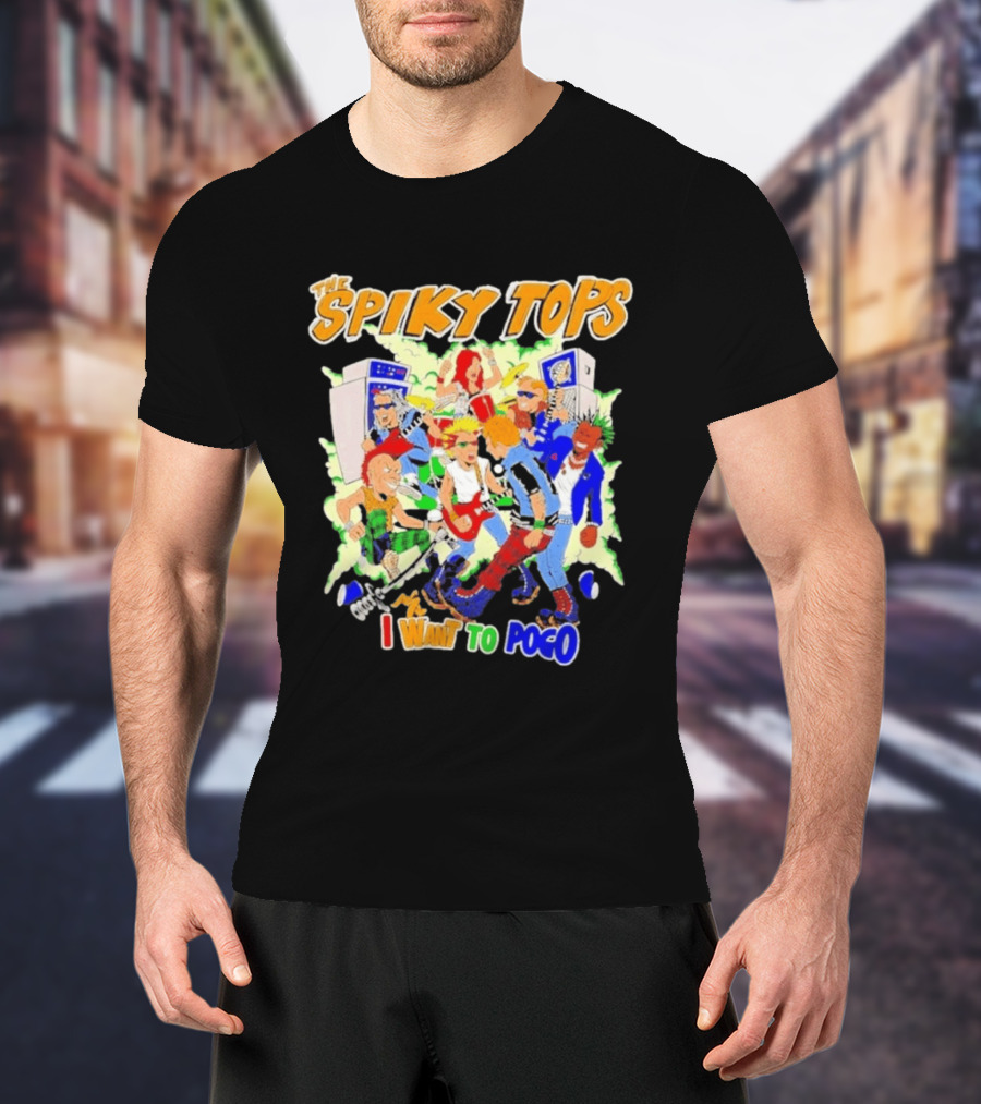 The Spiky Tops I Want To Pogo Punk Rock Music Band Comic T-Shirt