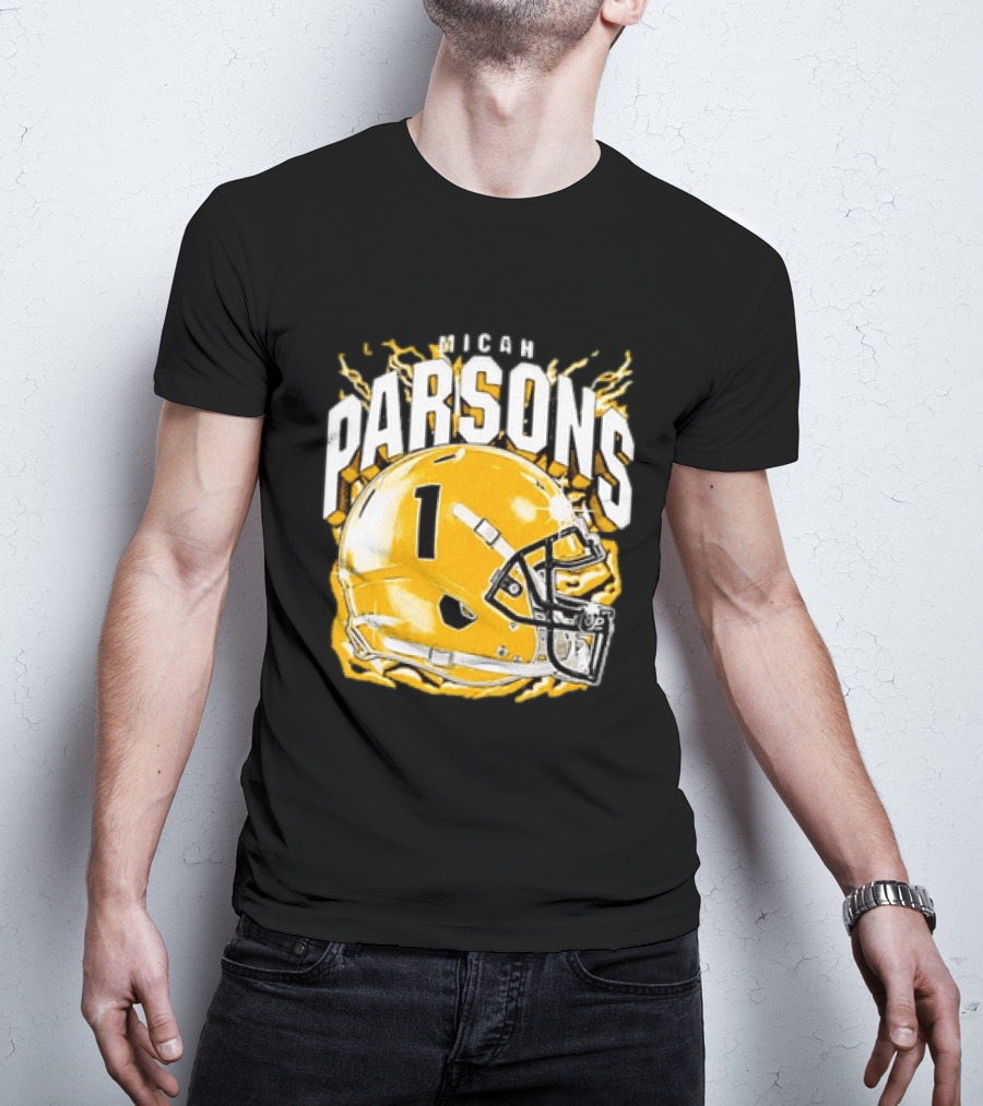 Micah Parsons No 1 Football Helmet Explosion T-Shirt