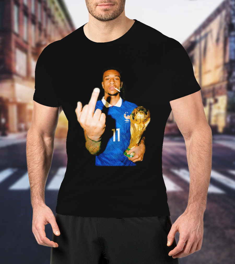 France National Team Number 11 Middle Finger Trophy Gesture T-Shirt