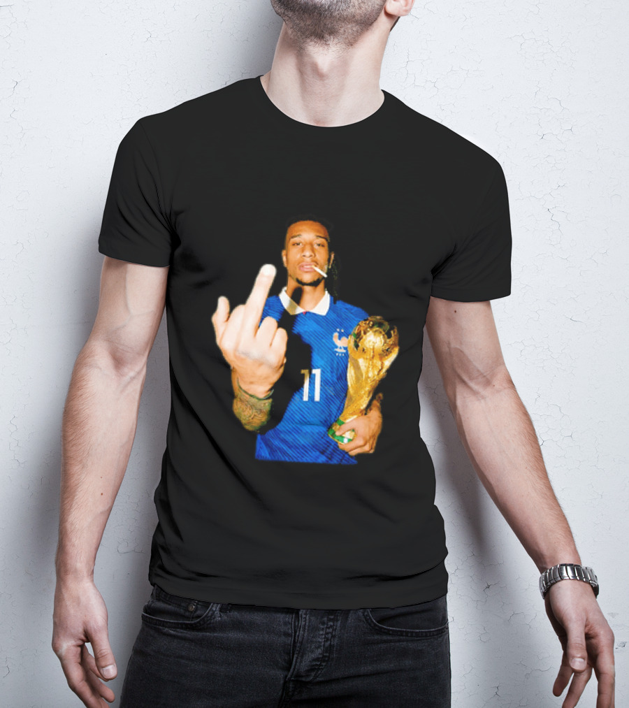 France National Team Number 11 Middle Finger Trophy Gesture T-Shirt