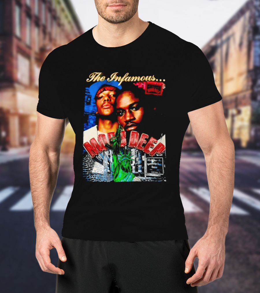 The Infamous Mobb Deep Havoc Prodigy Queensbridge South Houses New York City Statue Of Liberty T-Shirt