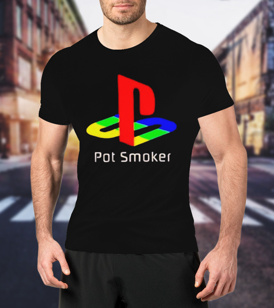 PlayStation Pot Smoker Iconic Colorful Gaming T-Shirt
