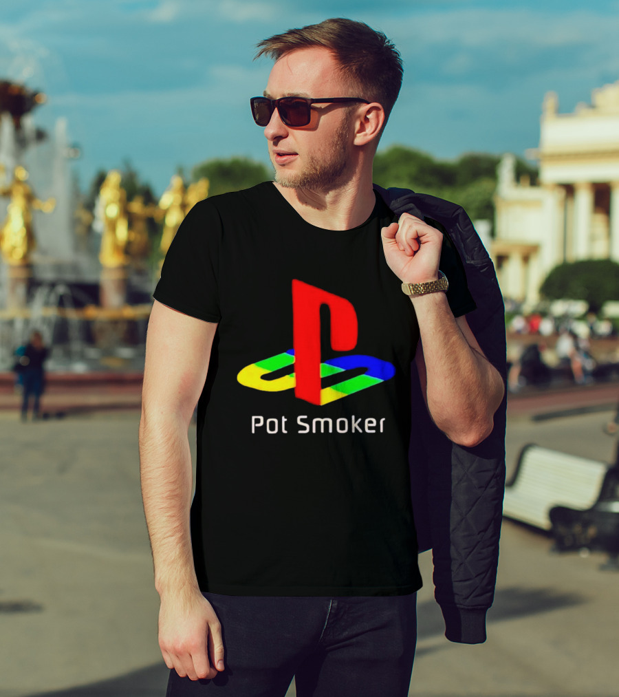 PlayStation Pot Smoker Iconic Colorful Gaming T-Shirt