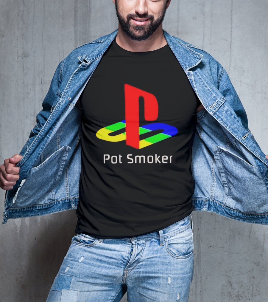 PlayStation Pot Smoker Iconic Colorful Gaming T-Shirt