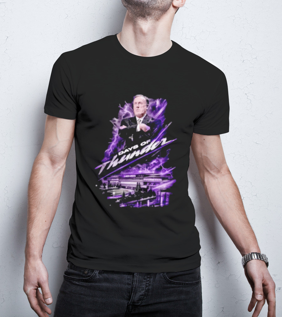 Rick Adelman Days Of Thunder Arco Arena Purple Lightning T-Shirt