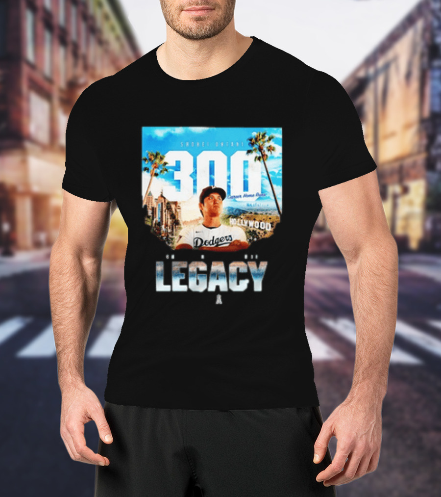 Shohei Ohtani 300 Career Home Runs Los Angeles Legacy Hollywood Dodgers T-Shirt
