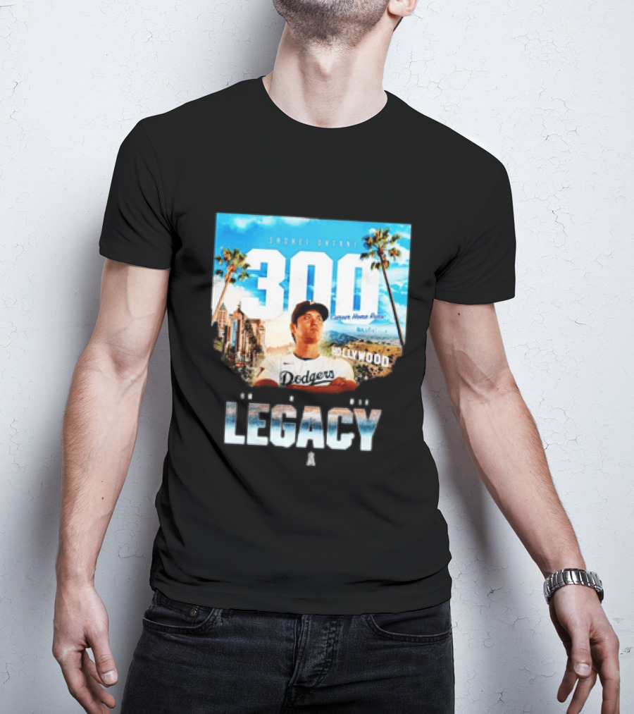 Shohei Ohtani 300 Career Home Runs Los Angeles Legacy Hollywood Dodgers T-Shirt