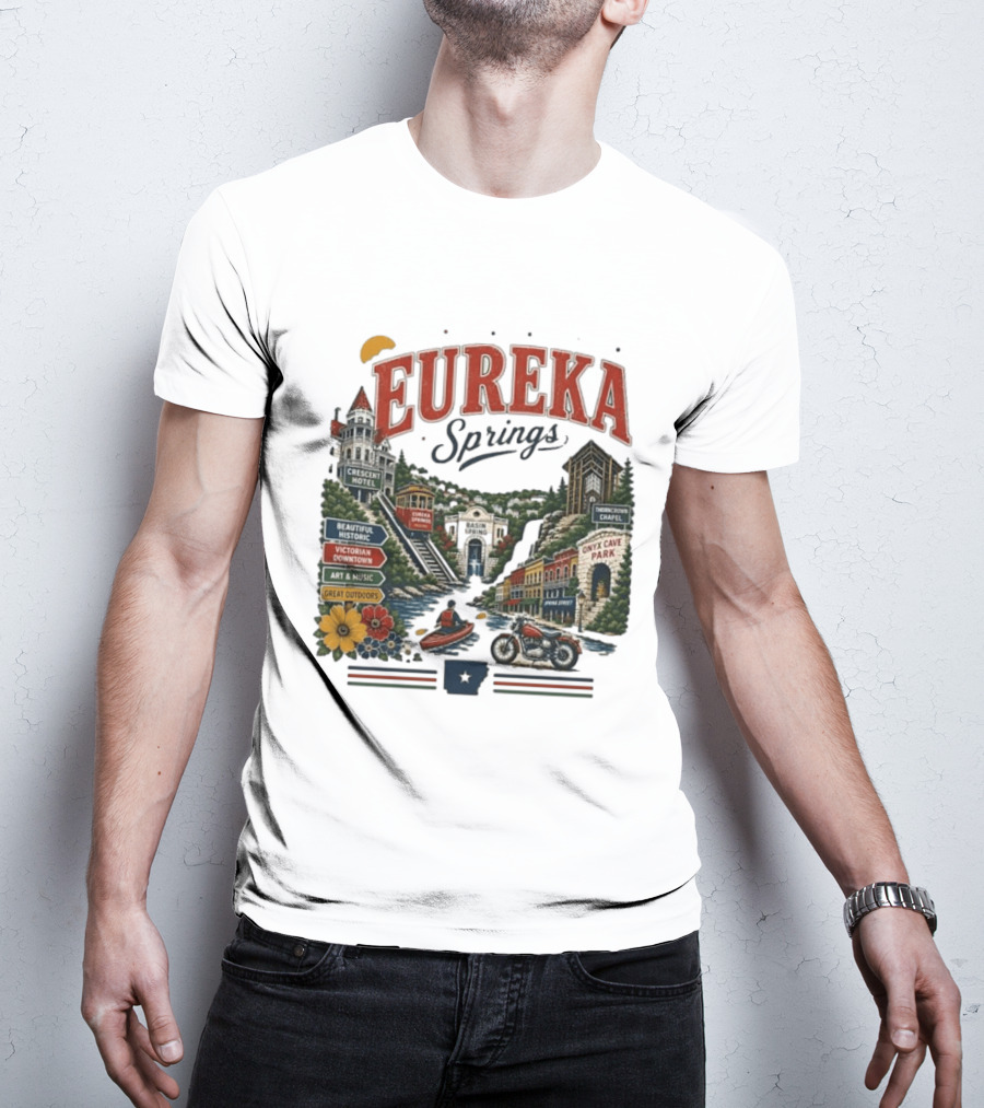 Eureka Springs Crescent Hotel Thorncrown Chapel Victorian Downtown Onyx Cave Basin Park Great Outdoors Art Music T-Shirt