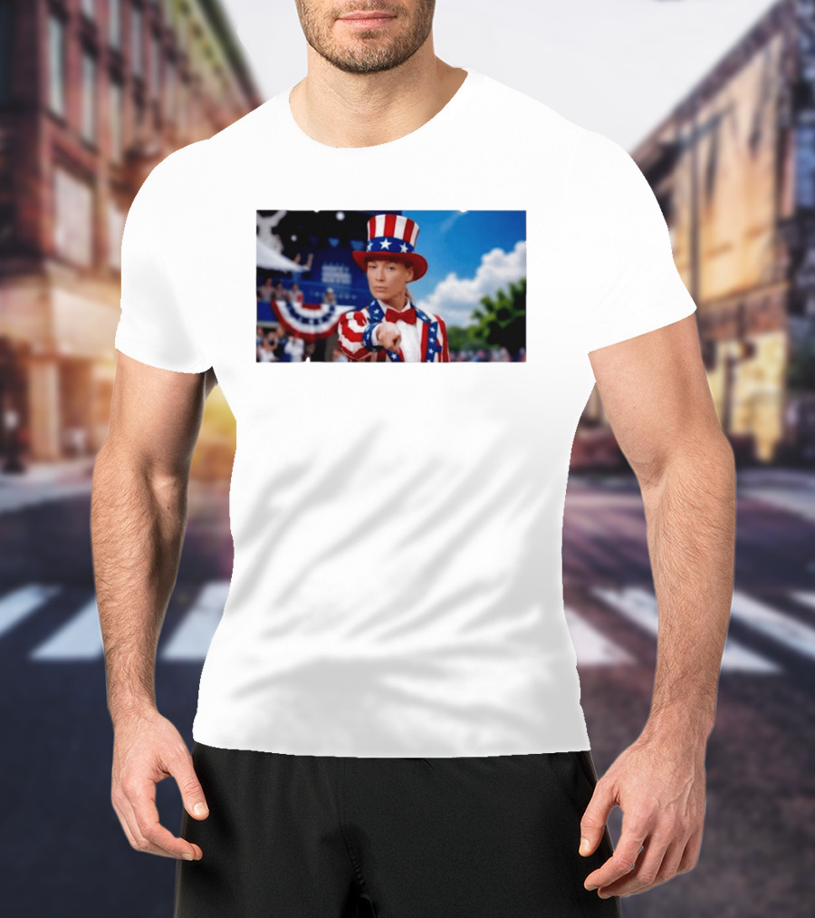Sophia Cunningham Uncle Sam Patriotic Costume Red White Blue Stars And Stripes T-Shirt