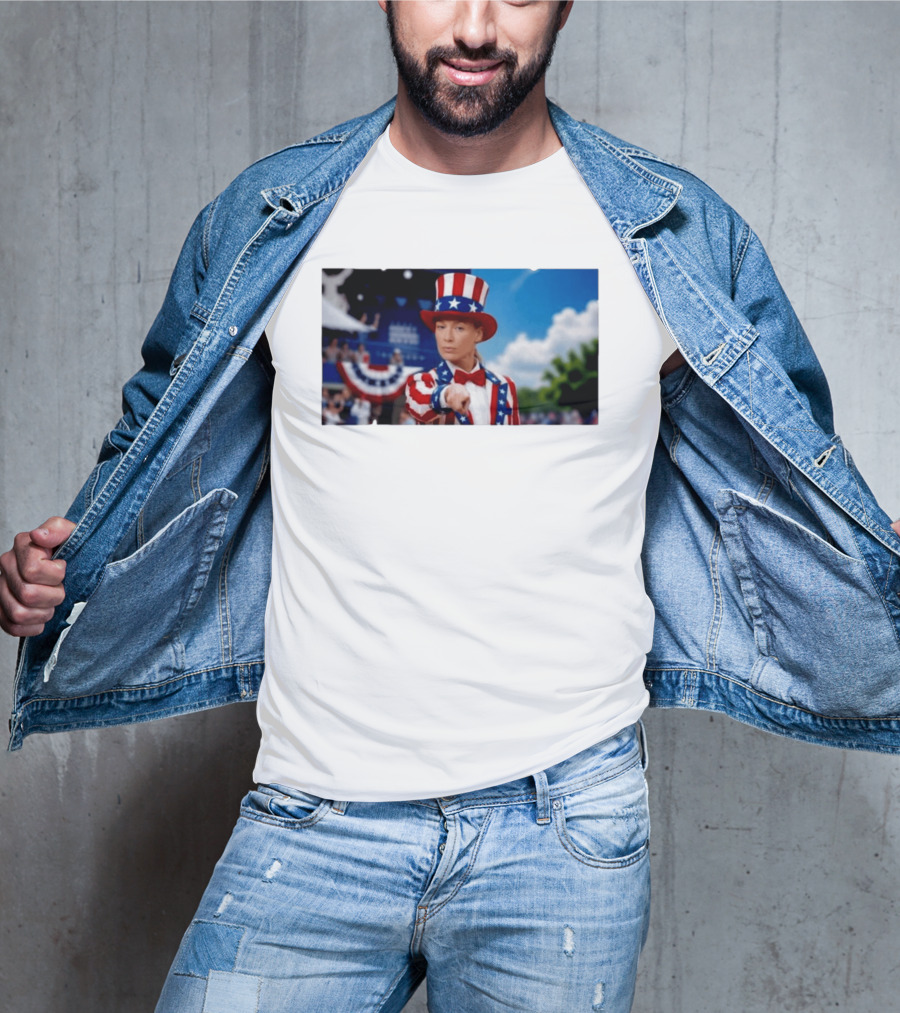 Sophia Cunningham Uncle Sam Patriotic Costume Red White Blue Stars And Stripes T-Shirt