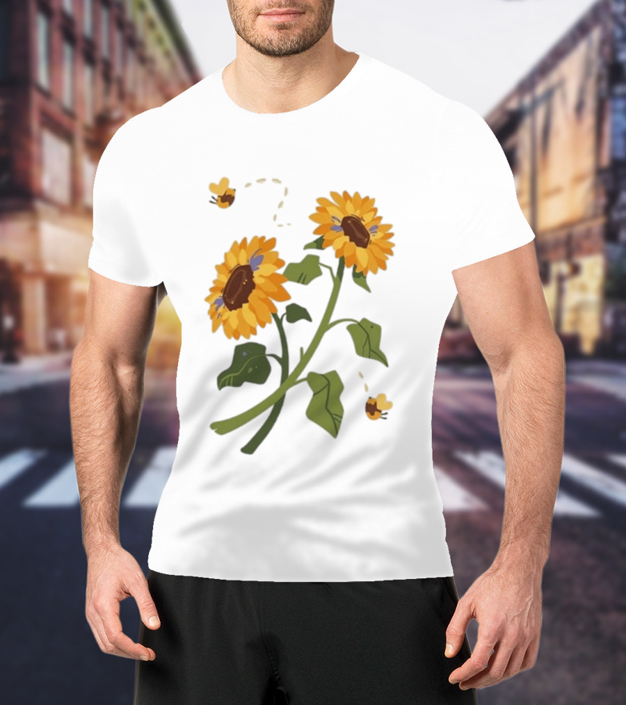 Sunflower Good Times With Sunflowers Bees And Scar Suowers T-Shirt