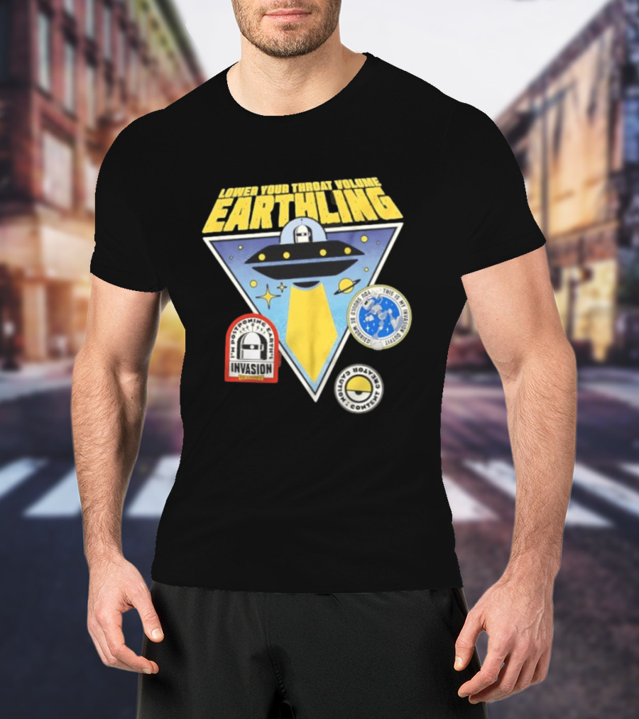 Lower Your Throat Volume Earthling Invasion Postponed Futurama Bender Planet Express Delivery T-Shirt