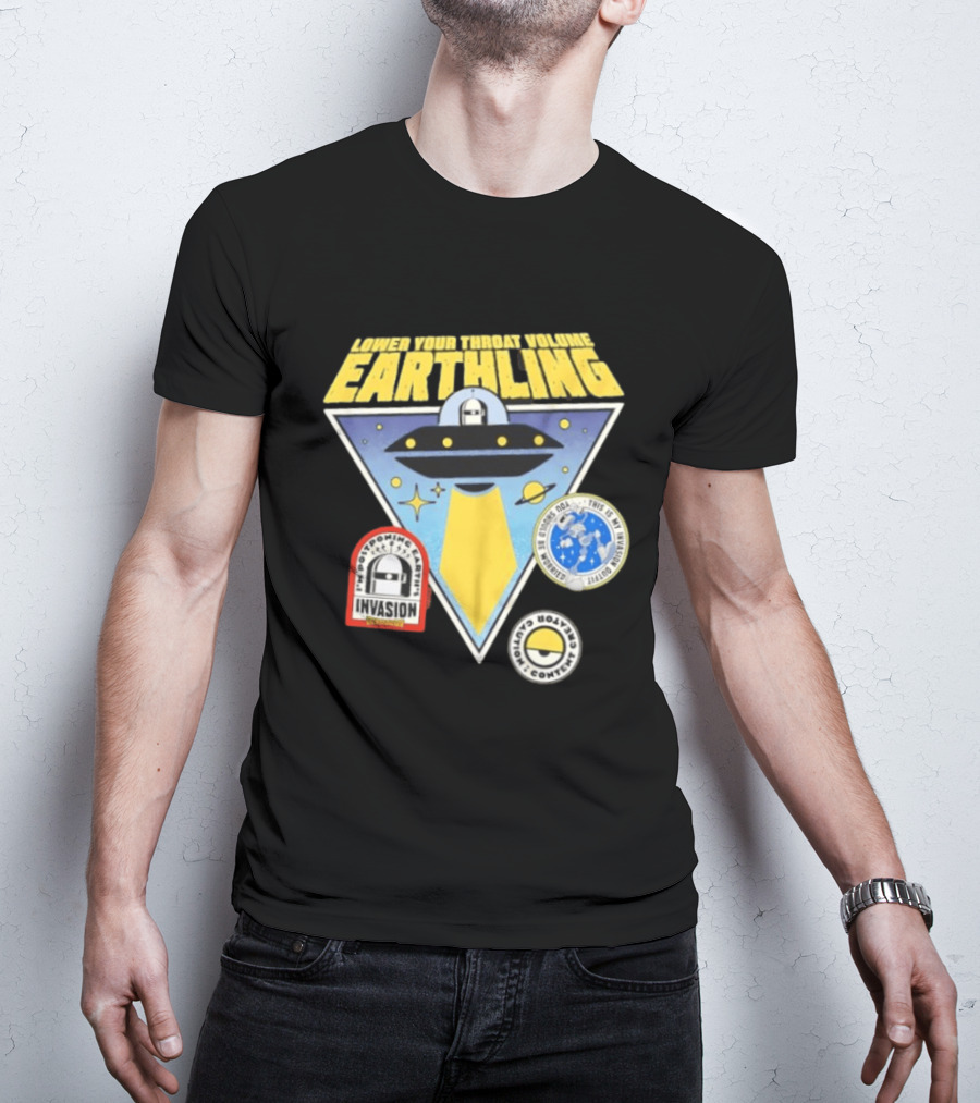 Lower Your Throat Volume Earthling Invasion Postponed Futurama Bender Planet Express Delivery T-Shirt