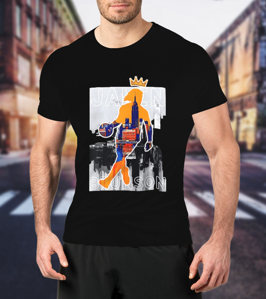 King Of New York Jalen Brunson New York Knicks NBA 2026 Skyline T-Shirt