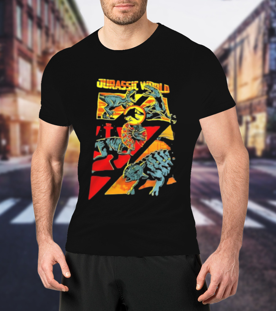 Velociraptor Dilophosaurus Ankylosaurus Jurassic World Dinosaurs T-Shirt