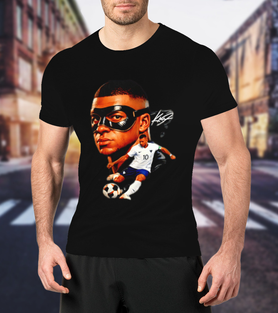 France Kylian Mbappe 10 Soccer Star Masked Player T-Shirt