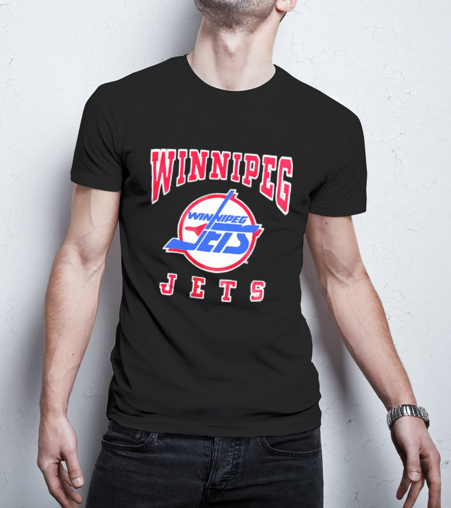 Winnipeg Jets Hockey Team Name Bold NHL Sportswear T-Shirt