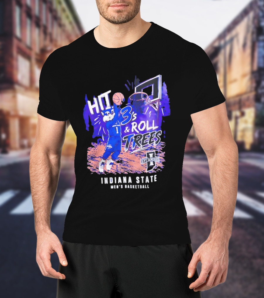 Indiana State Hit 3s And Roll Trees Sycamores Basketball T-Shirt
