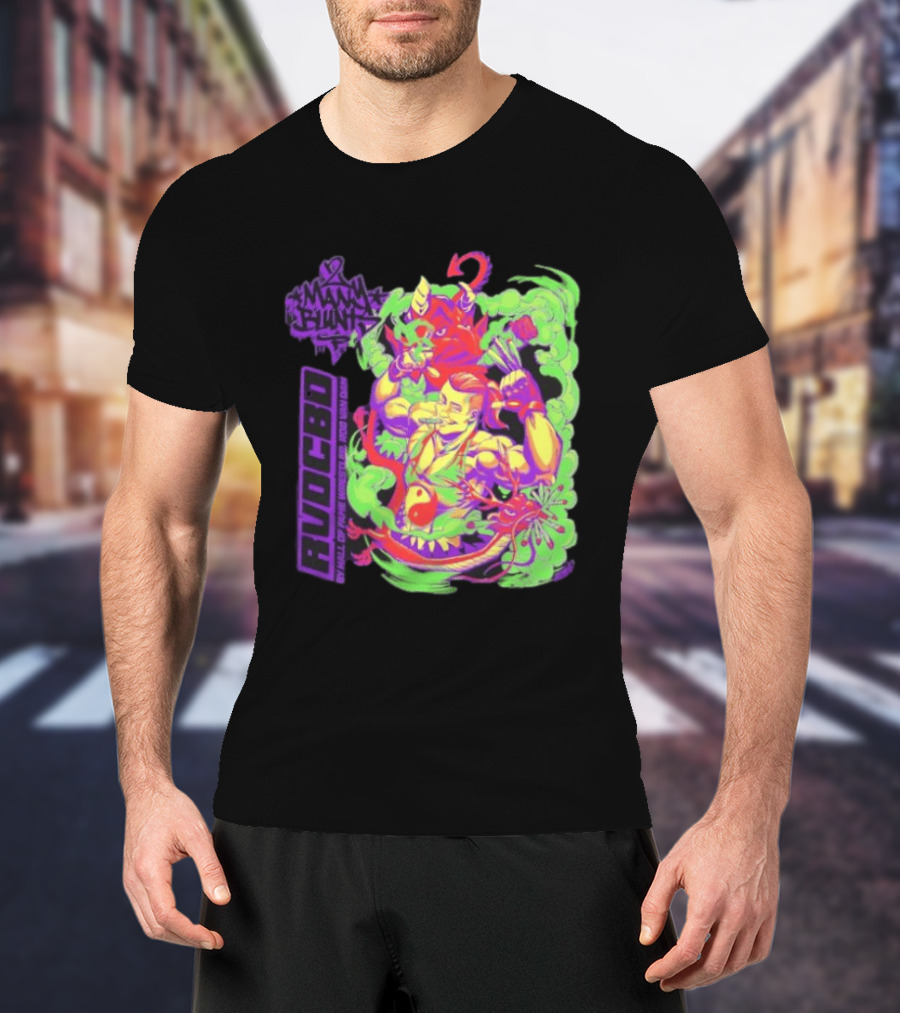 Rob Van Dam 2 Many Blunts RVD CBD Hall Of Fame Wrestler Psychedelic Smoke Dragons T-Shirt