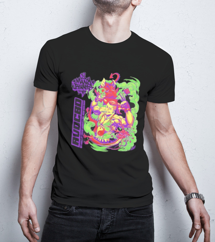 Rob Van Dam 2 Many Blunts RVD CBD Hall Of Fame Wrestler Psychedelic Smoke Dragons T-Shirt