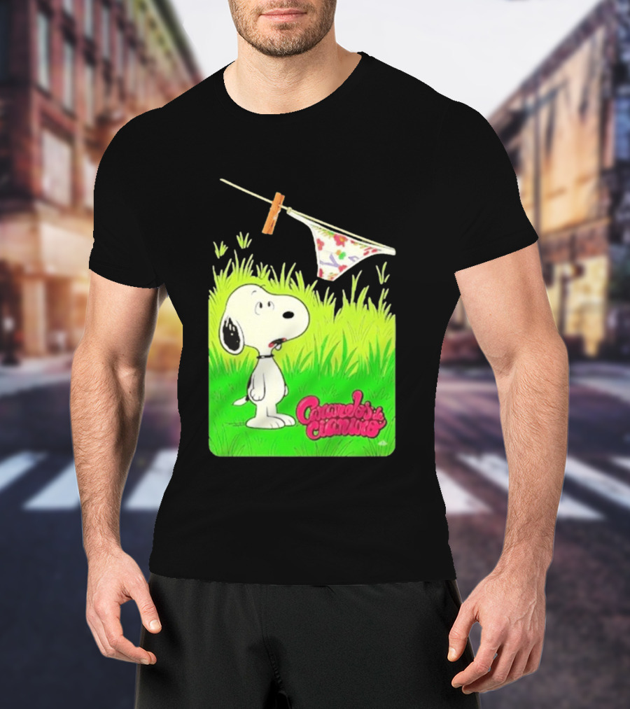Snoopy Caramelos De Cianuro En Español Classic Cartoon And Rock Band Fusion T-Shirt