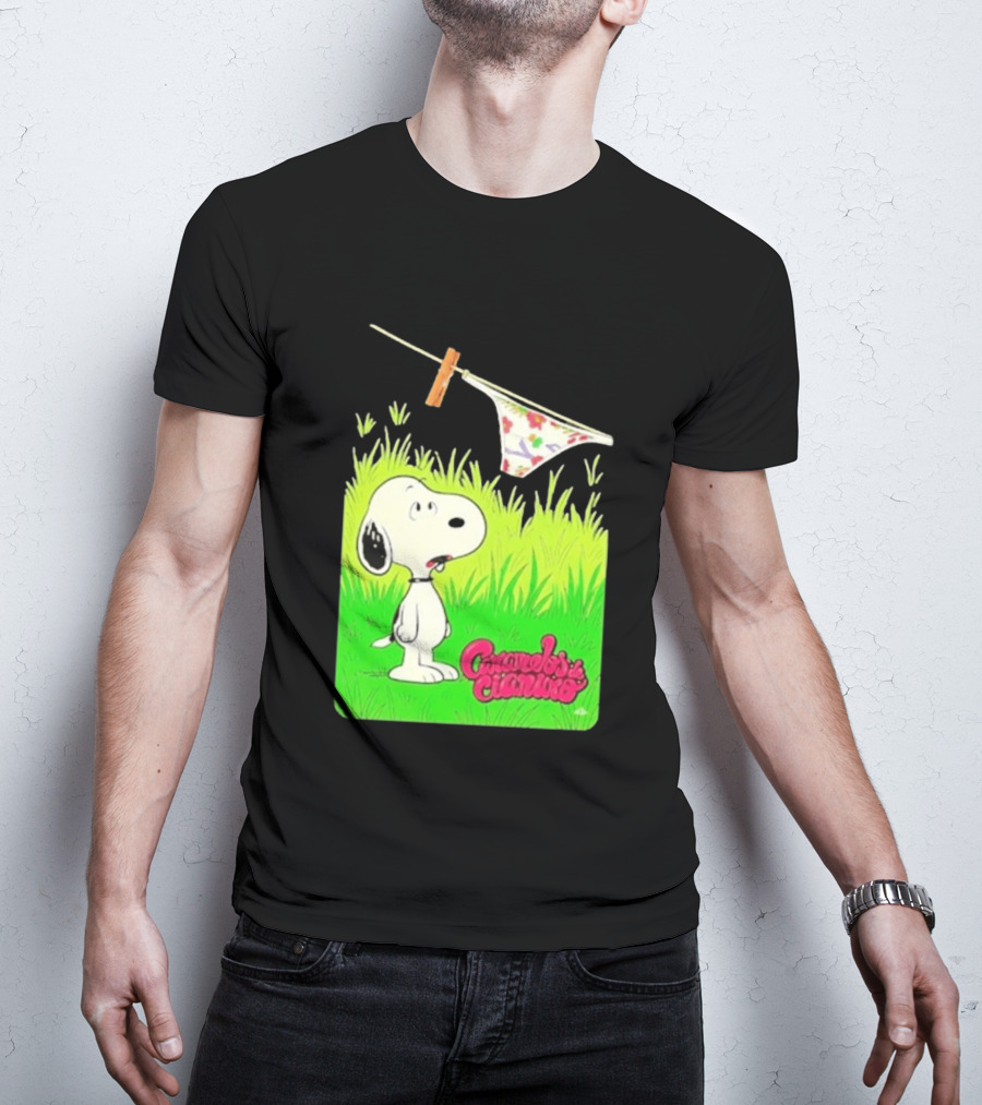 Snoopy Caramelos De Cianuro En Español Classic Cartoon And Rock Band Fusion T-Shirt