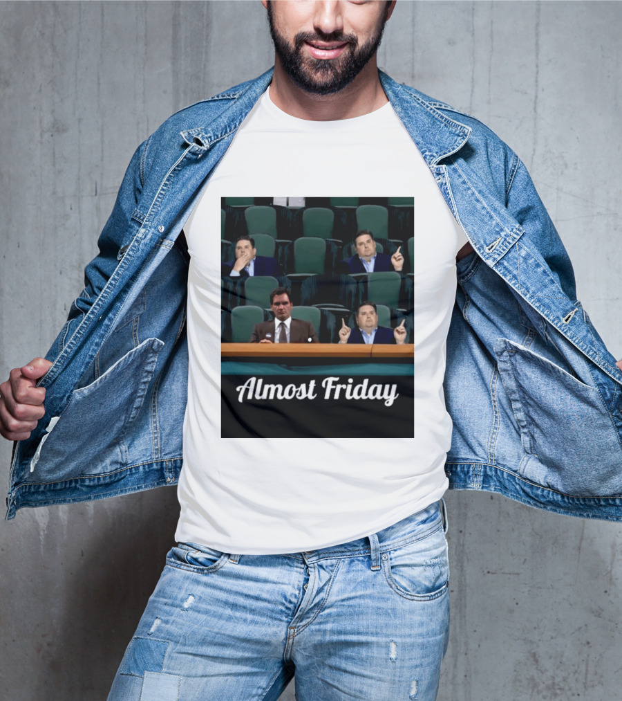 Almost Friday Meme With Roger Federer And Jonah Hill In Audience T-Shirt