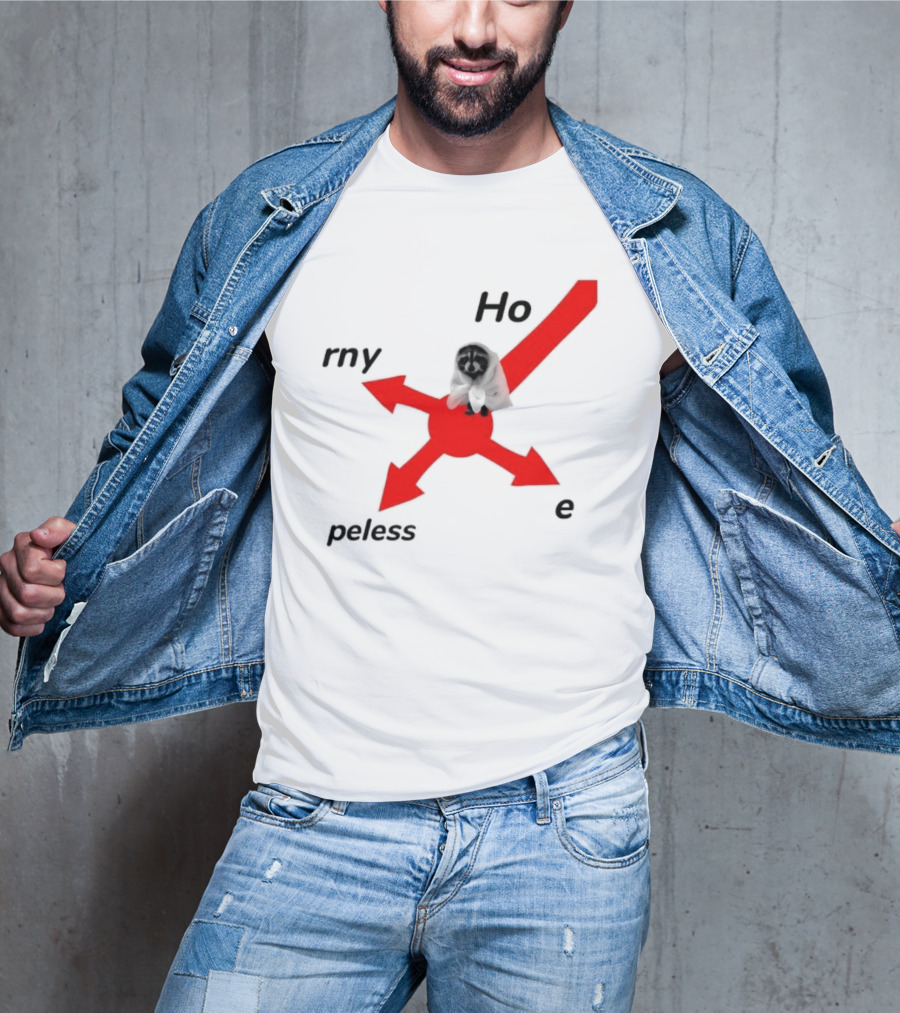 Raccoon Meme Ho Rny Peless Compass T-Shirt