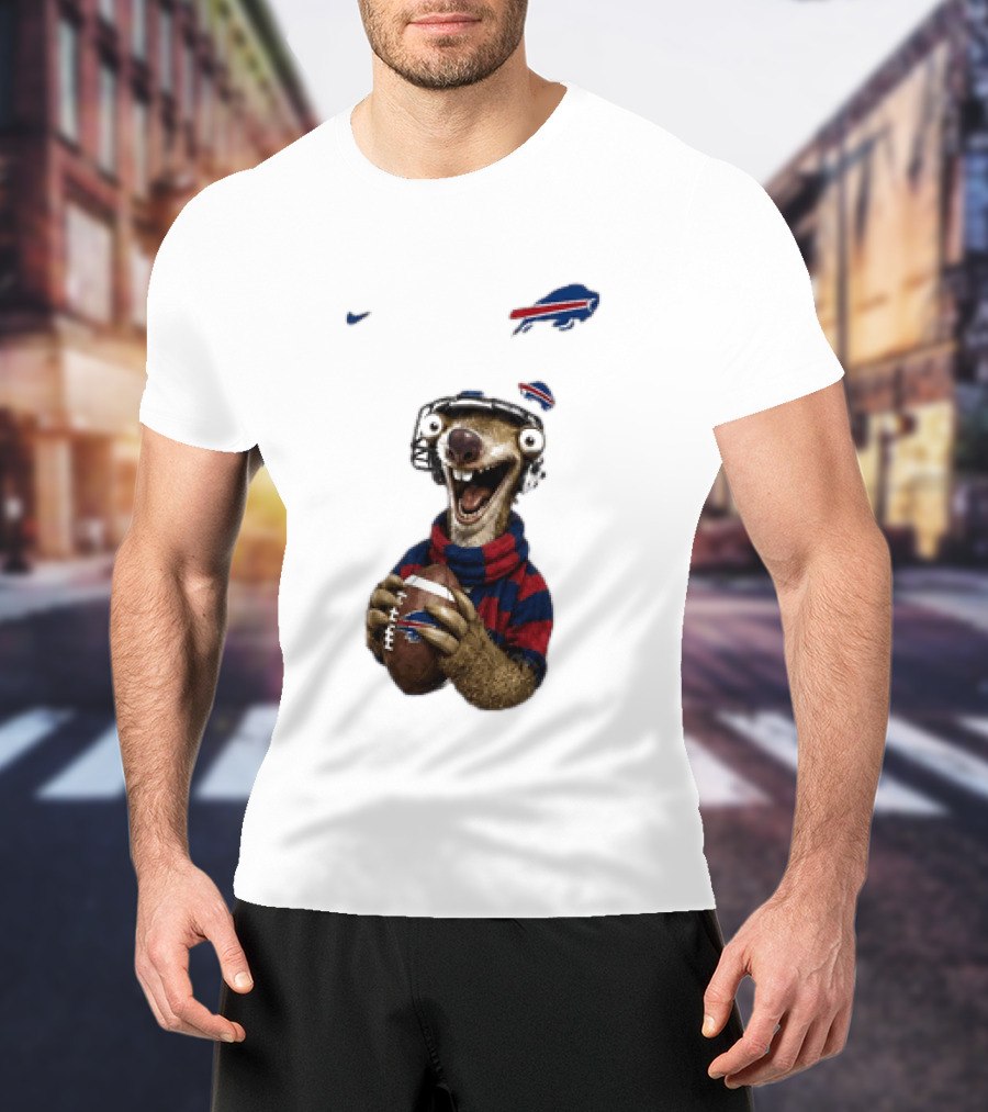 Sid The Sloth Buffalo Bills Football Helmet Scarf Iconic Team Fun T-Shirt