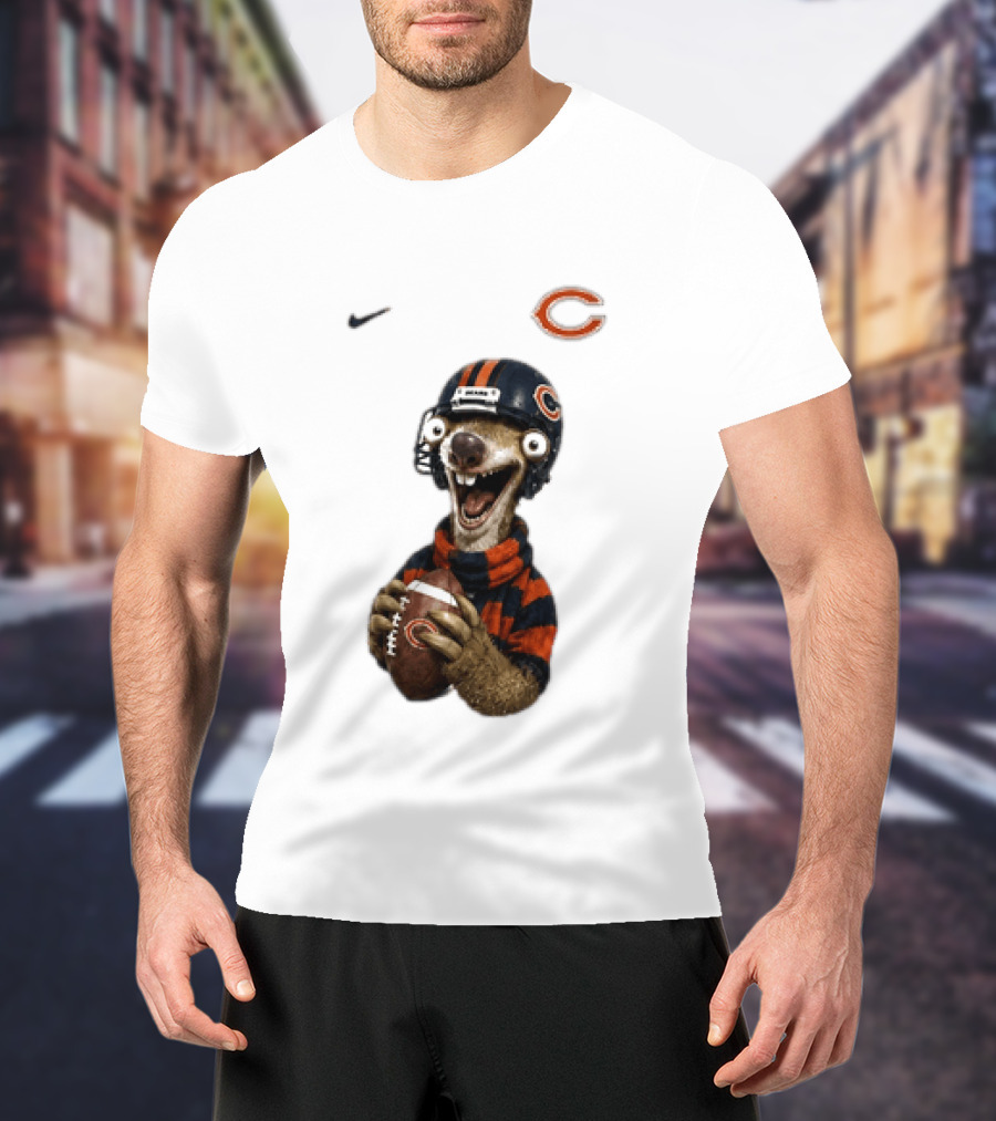Sid The Sloth Chicago Bears Football Helmet Nike NFL Fan Gear T-Shirt